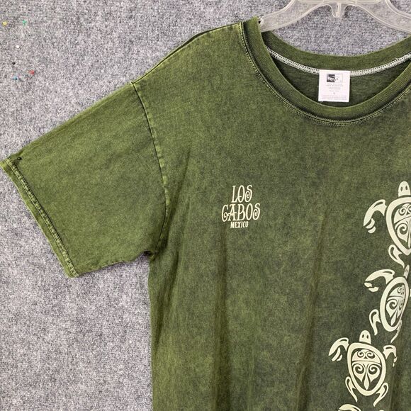 Mr Bumo Vacay Tee Los Cabos Sea Turtles Cotton Olive Beach Cover Summer Unisex L - Picture 5 of 11